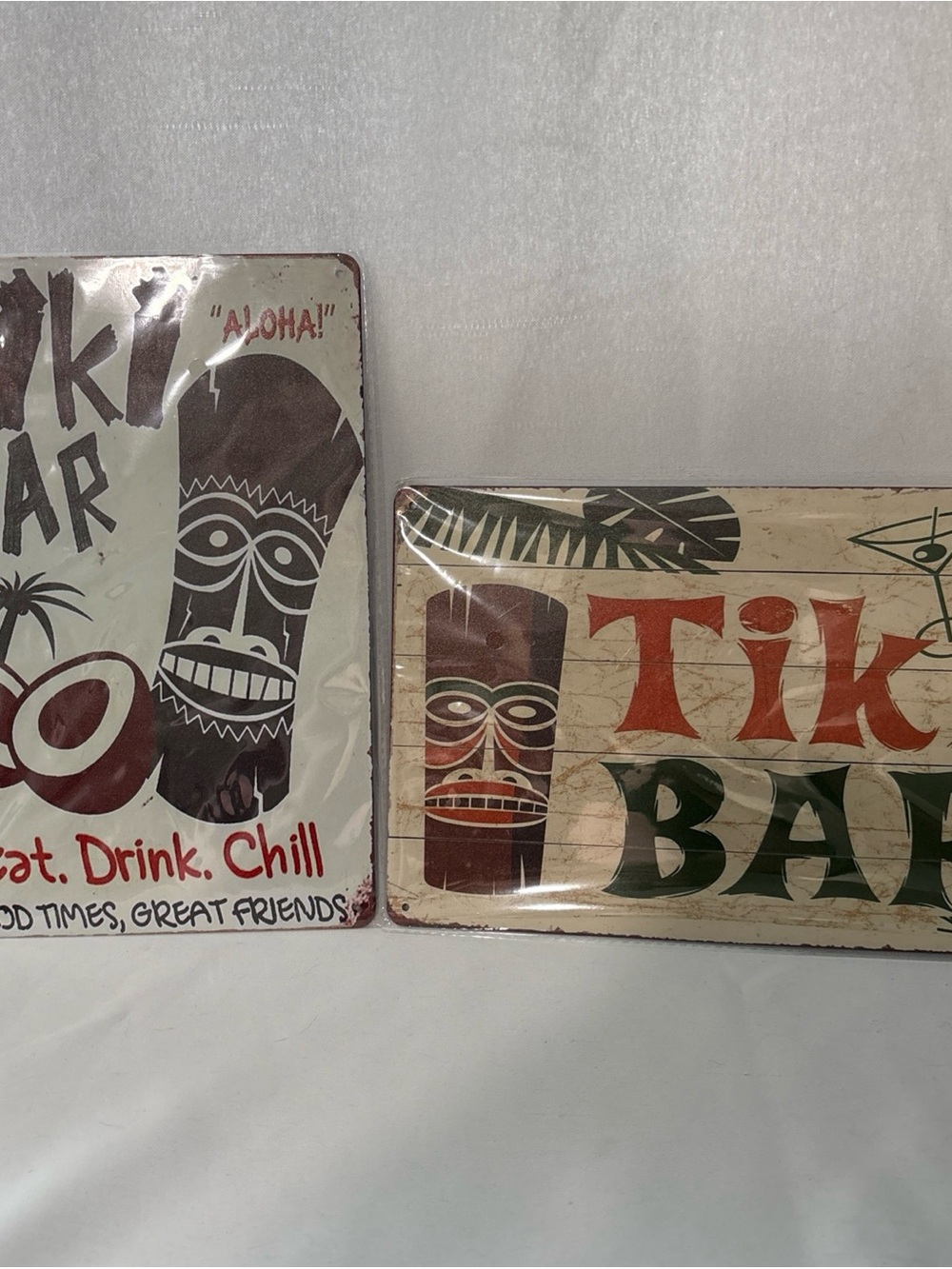 Tiki Bar Metal Signs - brand new in packaging